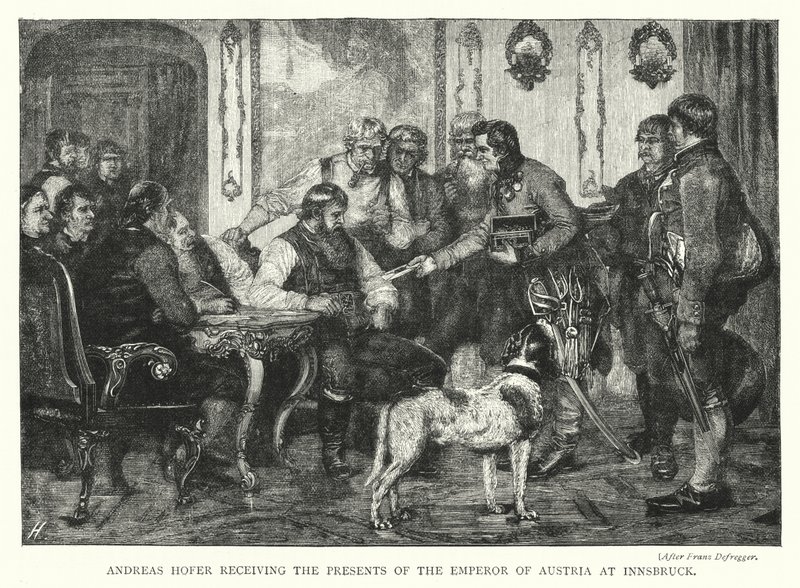 Andreas Hofer Ontvangt de Geschenken van de Keizer van Oostenrijk in Innsbruck door Franz von (after) Defregger