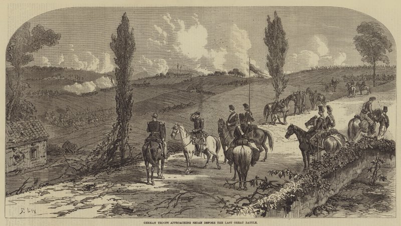 Duitse troepen naderen Sedan voor de laatste grote slag door Frederic Theodore Lix