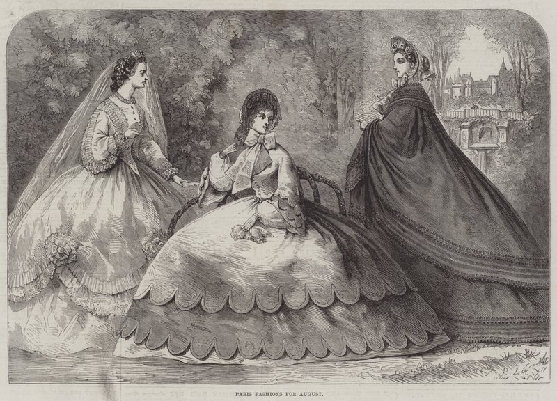 Parijse mode voor augustus door Frederic Theodore Lix
