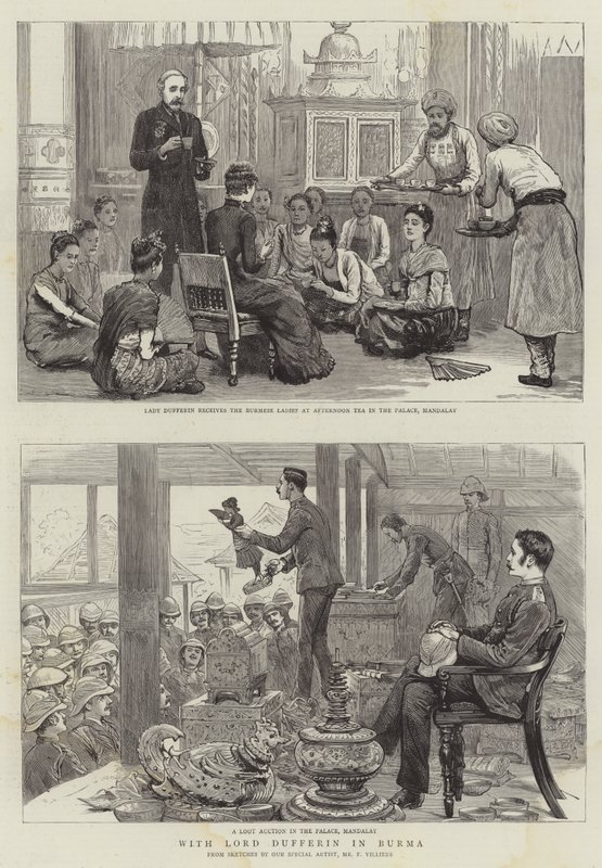 Met Lord Dufferin in Birma door Frederic Villiers