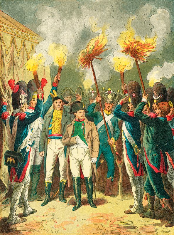 De avond voor de slag bij Austerlitz door Frederic Theodore Lix