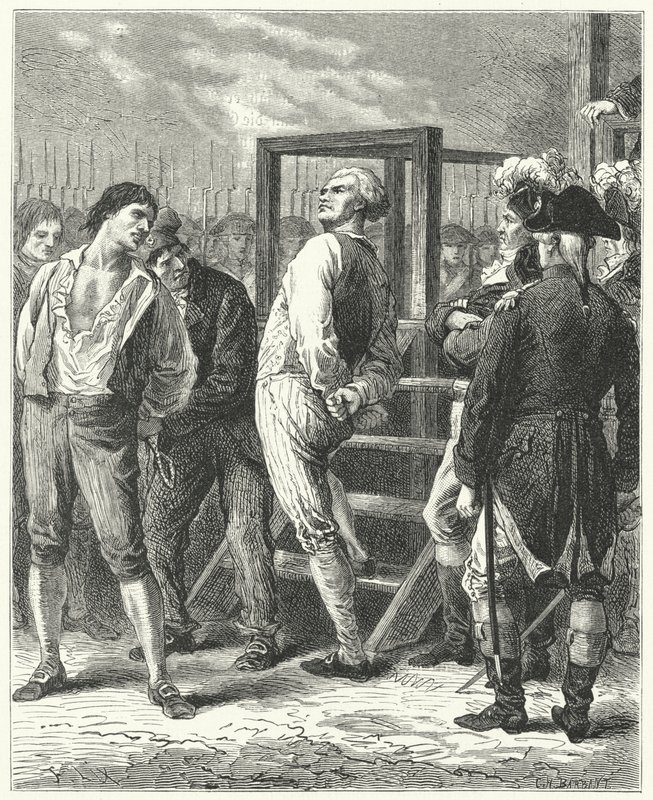 De executie van Georges Danton, 1794 door Frederic Theodore Lix