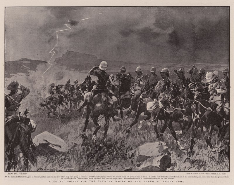 Een Gelukkige Ontsnapping voor de Cavalerie tijdens de Mars naar Thaba Nchu door Frederic de Haenen