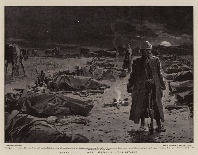 Campagne in Zuid-Afrika, een nacht bivak door Frederic de Haenen