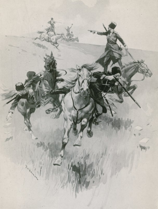Circassiërs aan het oefenen door Frederic de Haenen