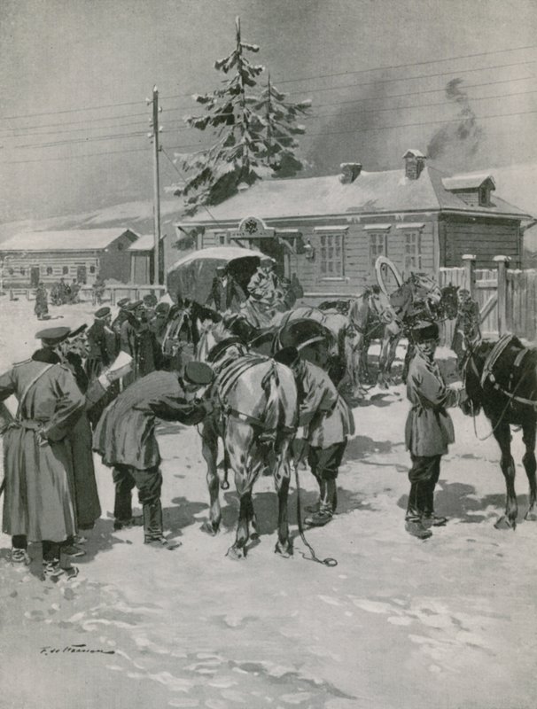 Poststation in de Oeral door Frederic de Haenen