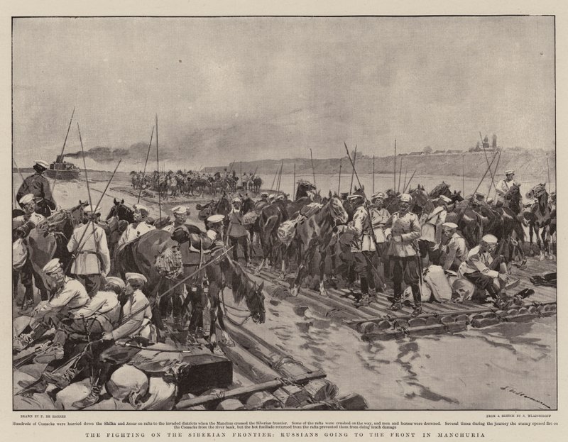 De gevechten aan de Siberische grens, Russen gaan naar het front in Mantsjoerije door Frederic de Haenen