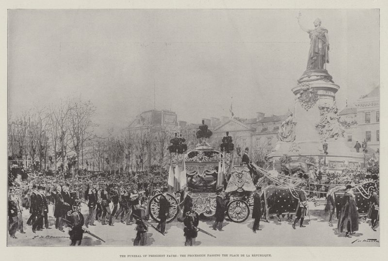 De Begrafenis van President Faure, de Processie passeert de Place de la Republique door Frederic de Haenen