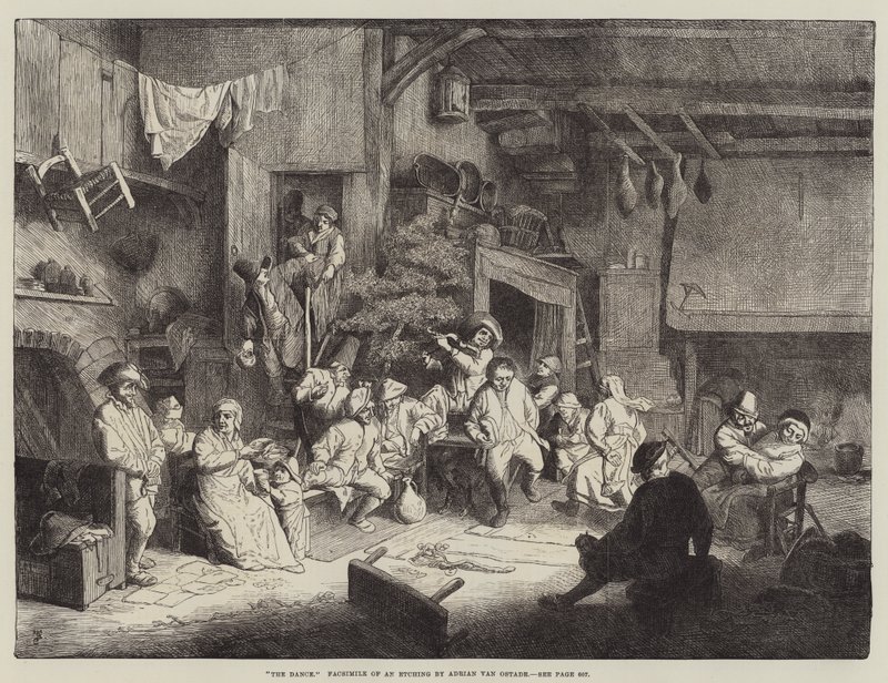 De Dans, Facsimile van een Ets door Adrian van Ostade door Frederick Barnard