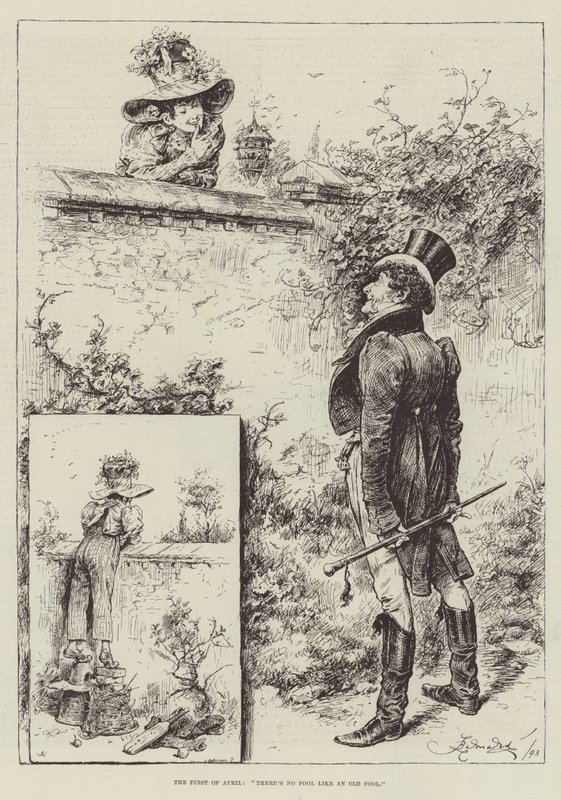 De eerste april, er is geen dwaas als een oude dwaas door Frederick Barnard