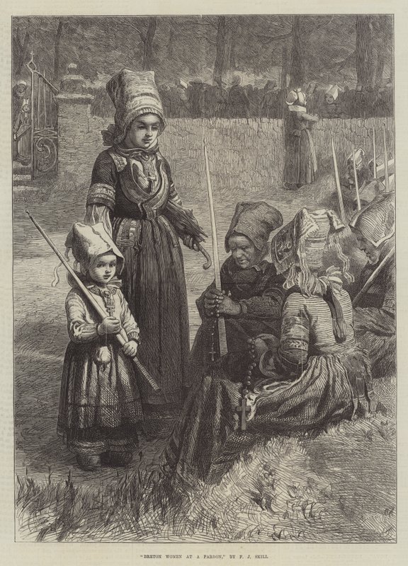 Bretonse vrouwen bij een pardon door Frederick John Skill