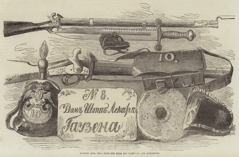 Russische wapens, enz., van de Alma en Inkerman, en Bomarsund door Frederick John Skill