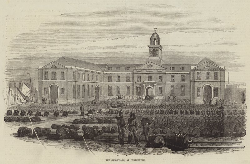 Het wapenmagazijn in Portsmouth door Frederick John Skill