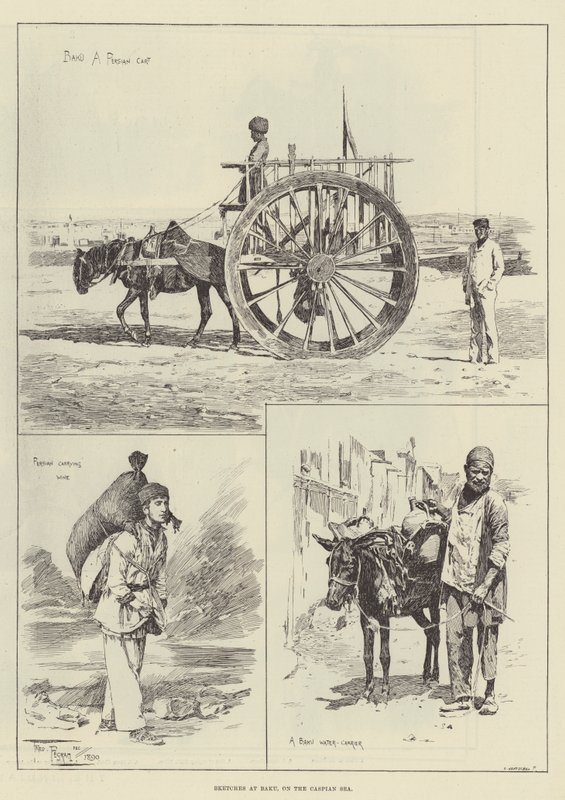 Schetsen in Baku, aan de Kaspische Zee door Frederick Pegram