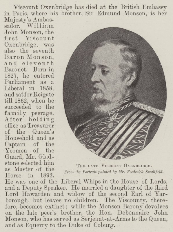 De overleden burggraaf Oxenbridge door Frederick Smallfield