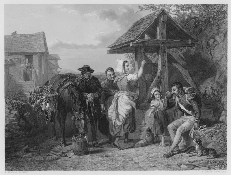 De Vermoeide Soldaat, uit het schilderij in de Vernon Gallery door Frederick (after) Goodall