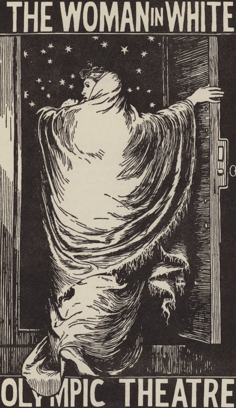 Afficheontwerp voor een theatrale bewerking van Wilkie Collins