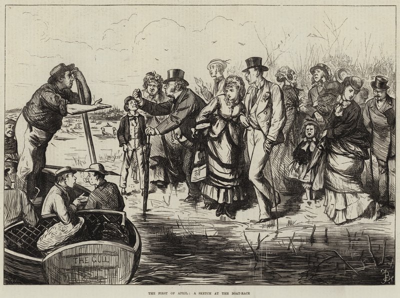 De Eerste April, een Schets bij de Bootrace door Frederick Barnard