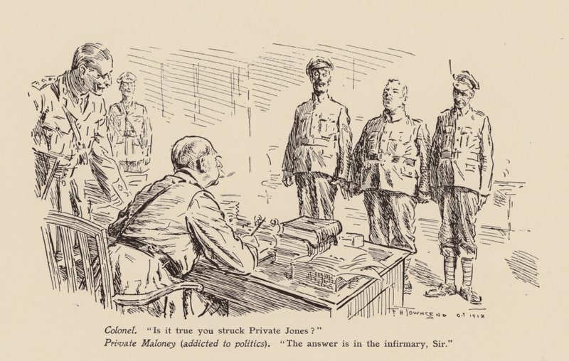 Soldaat beschuldigd van het slaan van een kameraad door Frederick Henry Townsend