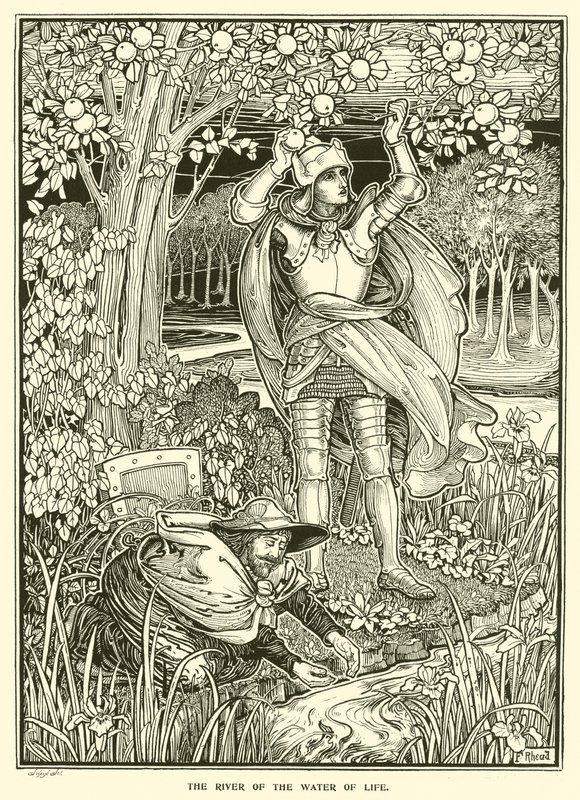 De rivier van het water des levens door Frederick Hurten Rhead