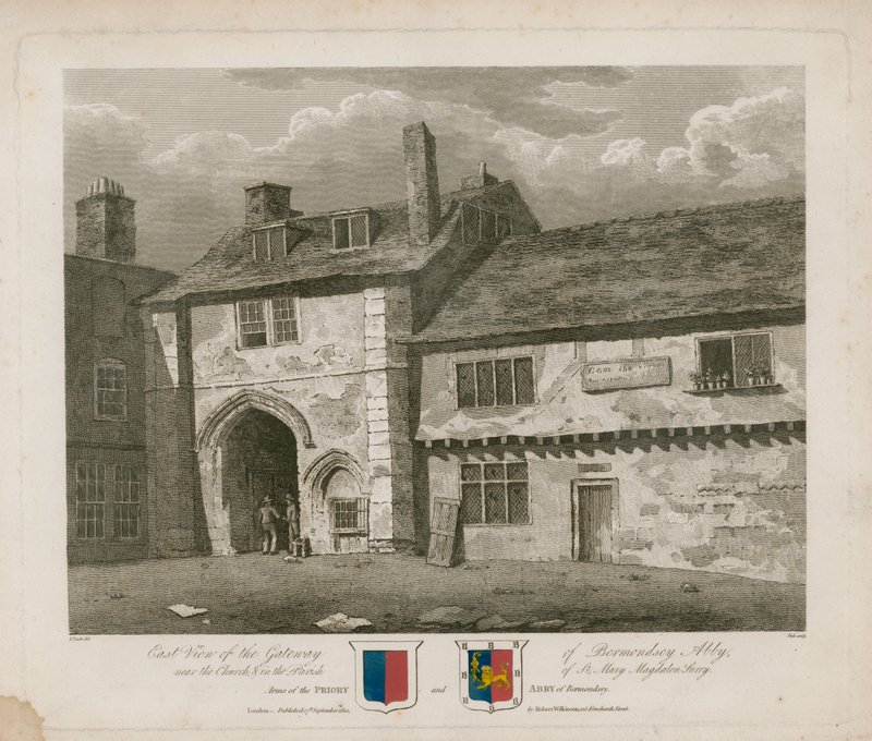 Poort van Bermondsey Abdij door Frederick Nash