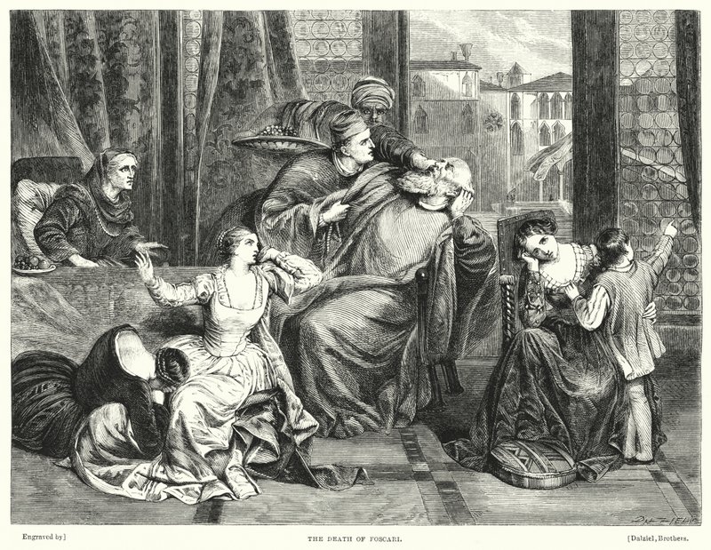 De dood van Foscari (gravure) door Frederick Richard Pickersgill