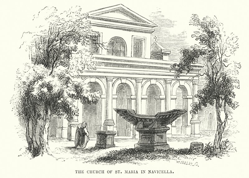 De Kerk van St Maria in Navicella (gravure) door Frederick William Fairholt