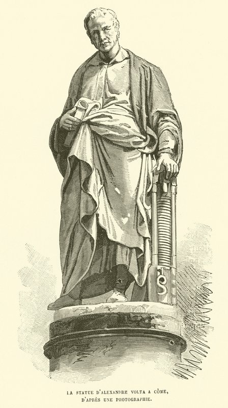 Het Standbeeld Van Alessandro Volta In Como, Naar Een Fotografie door French School
