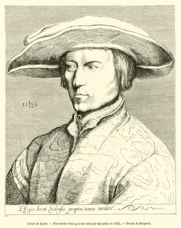 Lucas van Leyden, Facsimile van een gravure door hemzelf gemaakt in 1525 door French School