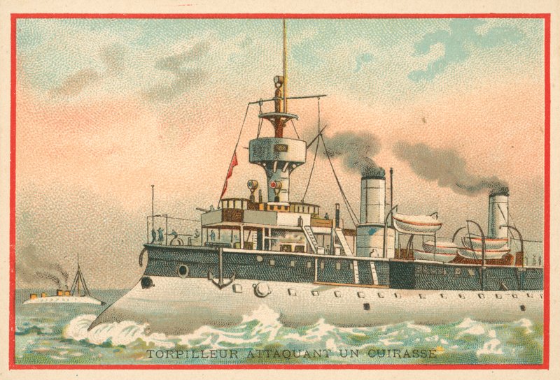 Torpedoboot valt een slagschip aan door French School