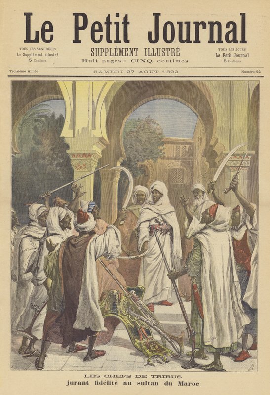 Stamhoofden zweren hun trouw aan de Sultan van Marokko door French School