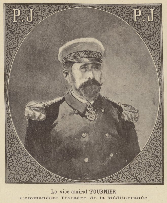 Vice-admiraal Fournier, commandant van het Middellandse Zee-eskader van de Franse marine door French School