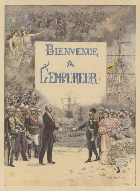 Welkom van Frankrijk aan de Russische tsaar door French School