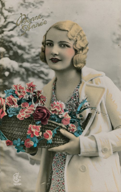 Bonne Année, nieuwjaarskaart verzonden in 1913 door French Photographer