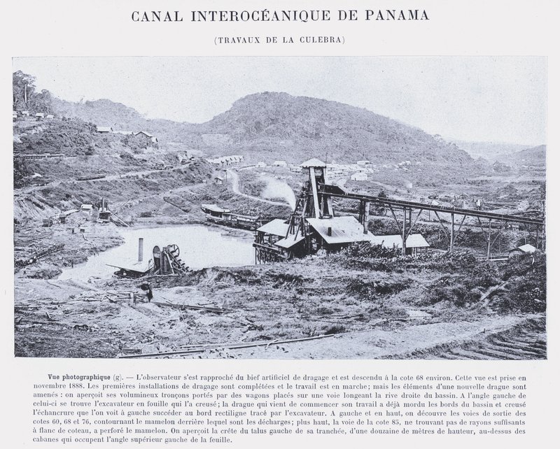 Interoceanisch Kanaal van Panama, Werkzaamheden bij La Culebra door French Photographer