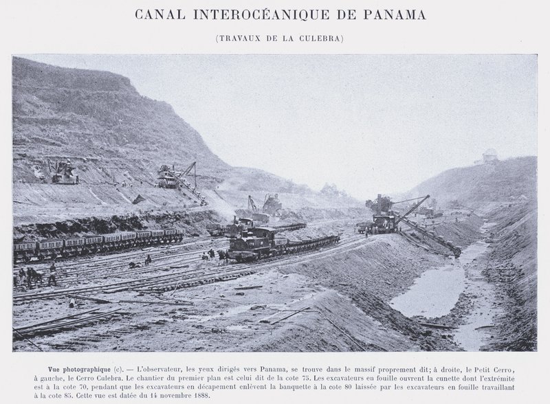 Interoceanisch Kanaal van Panama, Werkzaamheden bij La Culebra door French Photographer