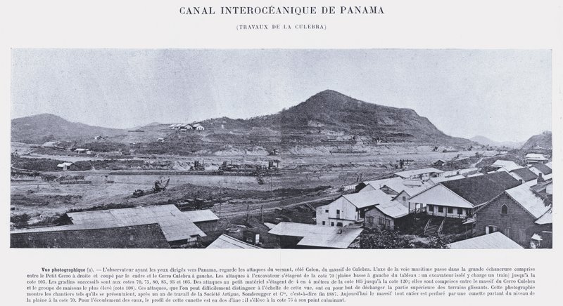 Interoceanisch Kanaal van Panama, Werkzaamheden bij La Culebra door French Photographer