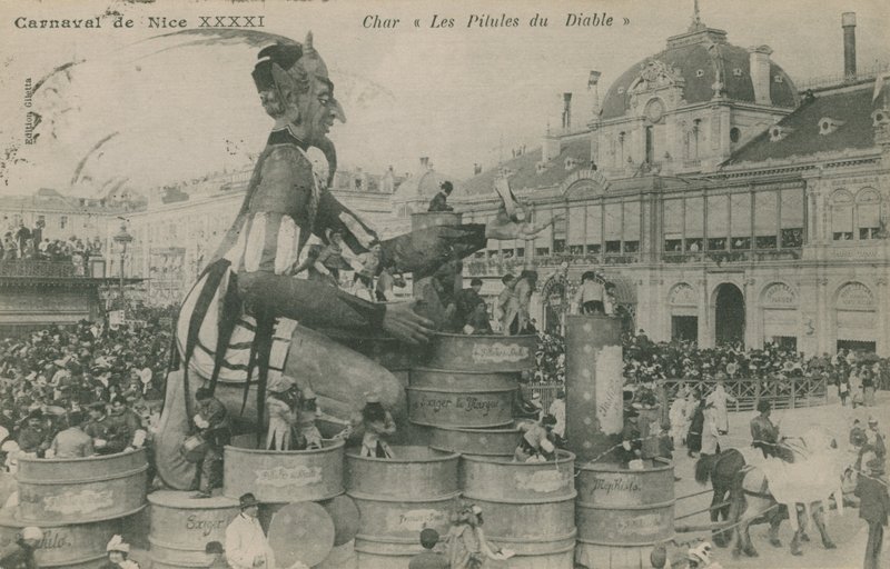 Carnaval van Nice, Char, Les Pilules du Diable door French Photographer
