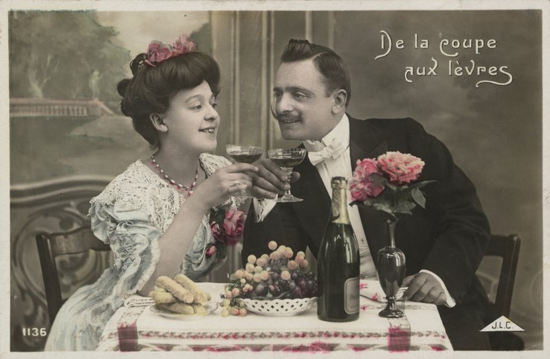 Paar drinkt champagne door French Photographer