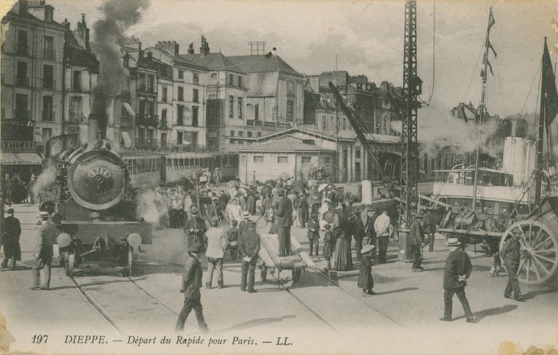 Vertrek van de Parijs express uit Dieppe door French Photographer
