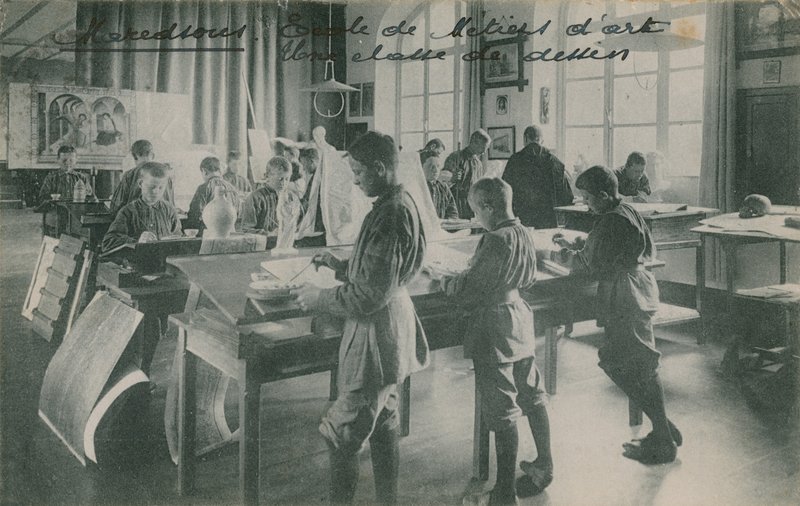 Tekencursus in een kunstschool, Frankrijk door French Photographer
