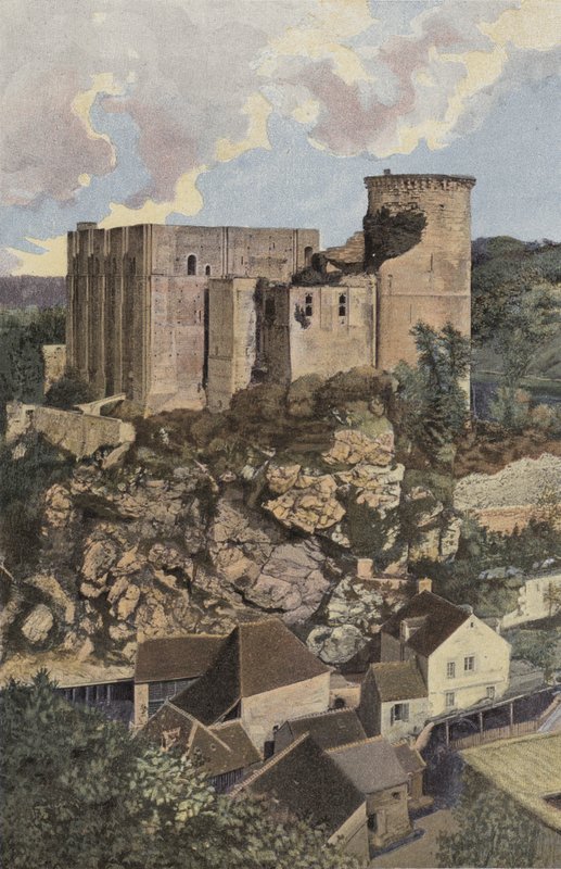 Falaise, Het Kasteel, Gezicht vanaf de Mont Mirat door French Photographer