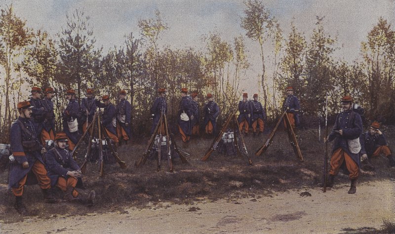 Franse infanterie op manoeuvres door French Photographer