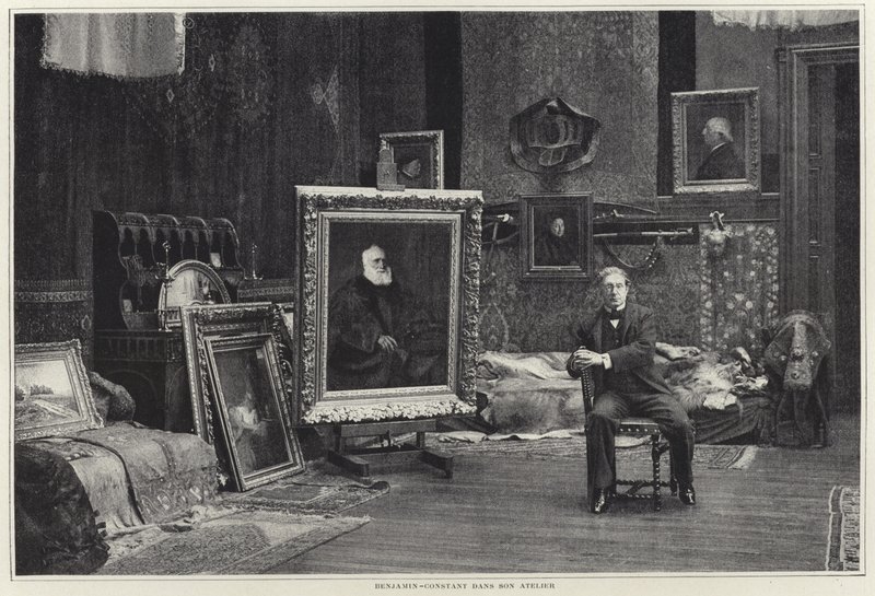 Jean-Joseph Benjamin-Constant in zijn atelier door French Photographer