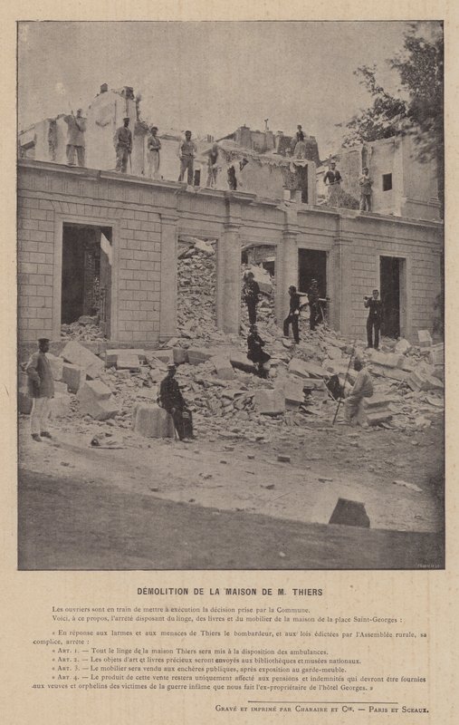 La Commune de Paris, Sloop van het huis van M. Thiers door French Photographer