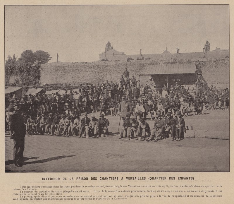 La Commune de Paris, Binnenkant van de gevangenis van Chantiers in Versailles, Kinderkwartier door French Photographer