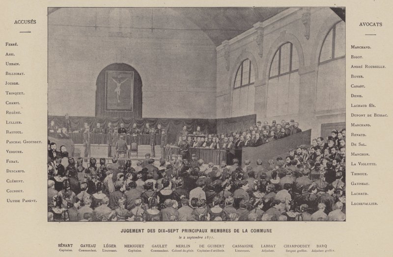 De Commune van Parijs, Proces van de zeventien belangrijkste leden van de Commune, 2 september 1871 door French Photographer