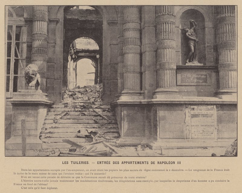 La Commune de Paris, De Tuilerieën, ingang van de appartementen van Napoleon III door French Photographer