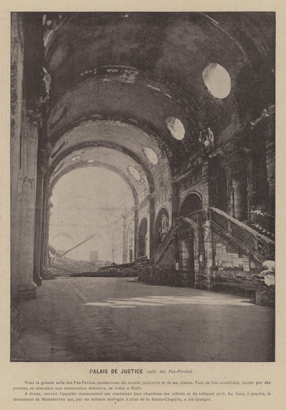 De Commune van Parijs, Paleis van Justitie, zaal van de Pas-Perdus door French Photographer
