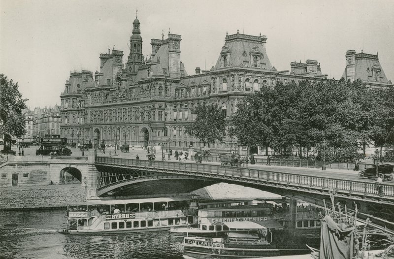 De Arcole Brug en het Stadhuis door French Photographer